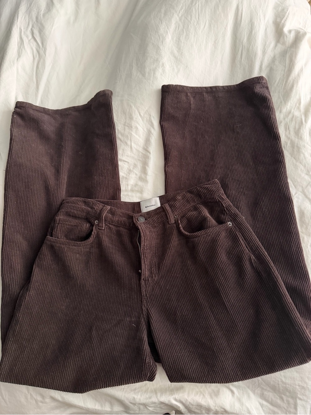 Reformation Cary Low Rise Slouchy Jean corduroy brown